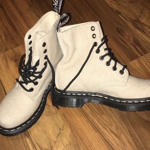 Tan canvas doc martens